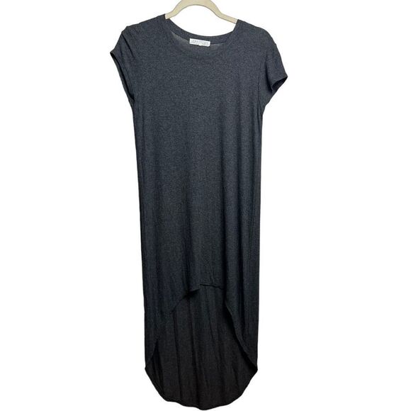 Joah Brown Asymmetrical Dress in Charcoal Gray - Picture 3 of 6